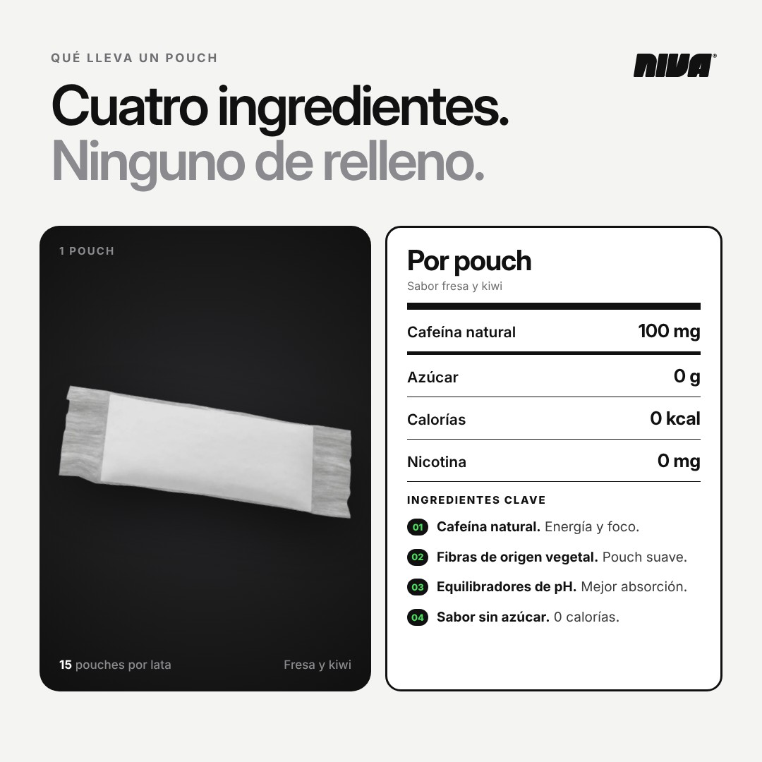 Sobres energéticos de fresa y kiwi